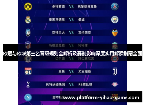 欧冠与欧联第三名晋级规则全解析及赛制影响深度实用解读指南全面