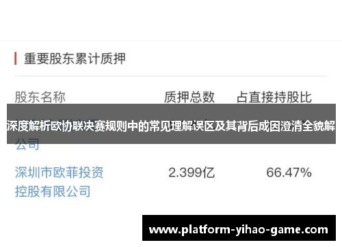 深度解析欧协联决赛规则中的常见理解误区及其背后成因澄清全貌解
