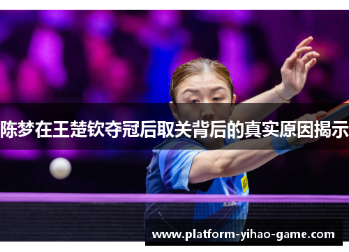 陈梦在王楚钦夺冠后取关背后的真实原因揭示